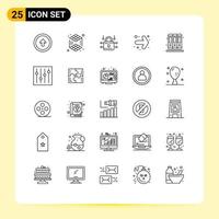 25 Creative Icons Modern Signs and Symbols of library books louck right arrow Editable Vector Design Elements