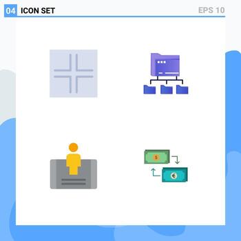 4 Flat Icon concept for Websites Mobile and Apps arrows mobile folder computing exchange Editable Vector Design Elements