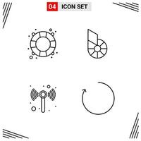 4 Icons Line Style Grid Based Creative Outline Symbols for Website Design Simple Line Icon Signs Isolated on White Background 4 Icon Set vector