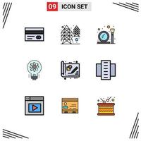 9 Creative Icons Modern Signs and Symbols of blue print solution glass light idea Editable Vector Design Elements