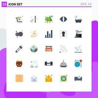 25 Flat Color concept for Websites Mobile and Apps living vision scary face green Editable Vector Design Elements