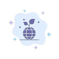 Growth Eco Friendly Globe Blue Icon on Abstract Cloud Background vector