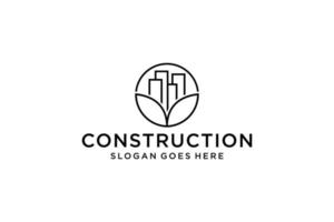 Real Estate Logo. Construction Architecture Building Logo Design Template Element. vector