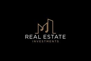 Real Estate Logo. Construction Architecture Building Logo Design Template Element. vector