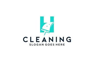 letra h para limpieza mantenimiento de servicio limpio para detalles de automóviles, plantilla de vector de icono de logotipo de casas.