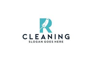 Letter R for cleaning clean service Maintenance for car detailing, homes logo icon vector template.