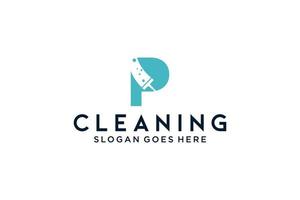 Letter P for cleaning clean service Maintenance for car detailing, homes logo icon vector template.