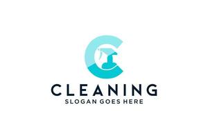 letra c para limpieza mantenimiento de servicio limpio para detalles de automóviles, plantilla de vector de icono de logotipo de casas.