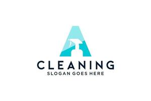 Letter A for cleaning clean service Maintenance for car detailing, homes logo icon vector template.