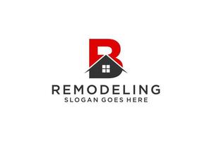 Letter B for Real Estate Remodeling Logo. Construction Architecture Building Logo Design Template Element. vector