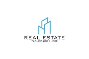 Real Estate Logo. Construction Architecture Building Logo Design Template Element. vector