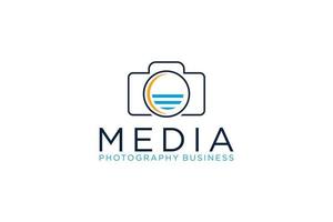logotipo de fotografía. concepto de logotipo de fotografía minimalista, apto para tienda de lentes, estudio fotográfico y negocio de cámaras. logotipo vectorial de ilustración. vector