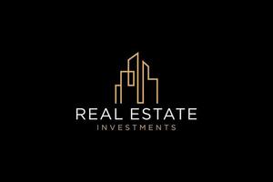 Real Estate Logo. Construction Architecture Building Logo Design Template Element. vector