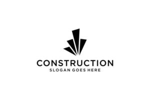 Real Estate Logo. Construction Architecture Building Logo Design Template Element. vector