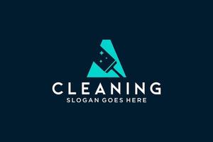 letra a para limpieza mantenimiento de servicio limpio para detalles de automóviles, plantilla de vector de icono de logotipo de casas.