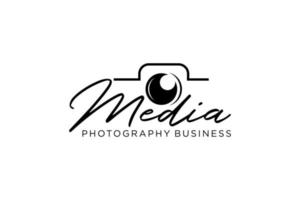 Photography logotype. Minimalist photography logo concept, fit for lens store, photo studio and camera business. Illustration vector logo.