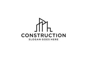 Real Estate Logo. Construction Architecture Building Logo Design Template Element. vector