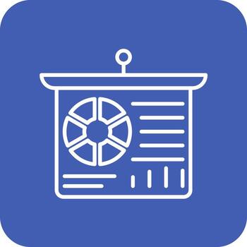 iconos de fondo de esquina redonda de línea de presentación vector