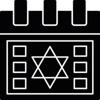 Hebrew Calendar Glyph Icon vector