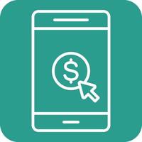 Cost Per Click Line Round Corner Background Icons vector