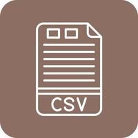 CSV Line Round Corner Background Icons vector