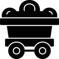 Mining Cart Glyph Icon vector