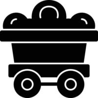 Mining Cart Glyph Icon vector