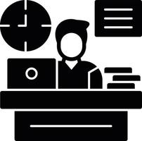 Office TIme Glyph Icon vector