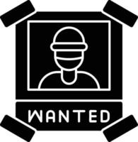 Wanted Glyph Icon vector