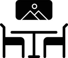 icono de glifo de comedor vector