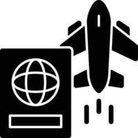 icono de glifo de vuelos internacionales vector