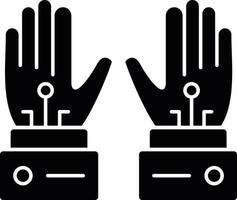 Wired Gloves Glyph Icon vector