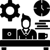 Workaholic Glyph Icon vector