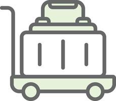 Luggage Cart Vector Icon Design