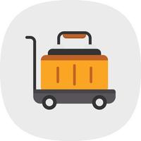 Luggage Cart Vector Icon Design