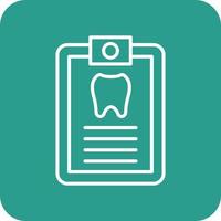 iconos de fondo de esquina redonda de línea de registro dental vector