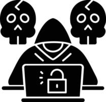 Hacker Glyph Icon vector