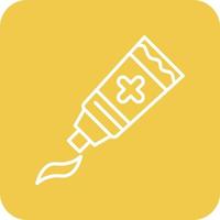 Ointment Tube Line Round Corner Background Icons vector