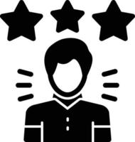 icono de glifo de satisfacción del cliente vector