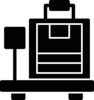 Luggage Scale Glyph Icon vector