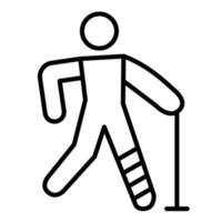 Broken Leg Line Icon vector