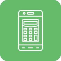 Mobile Calculator Line Round Corner Background Icons vector