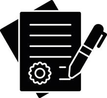 Contract Glyph Icon vector