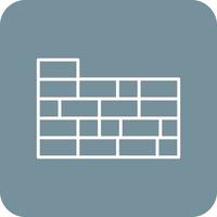 Brickwall Line Round Corner Background Icons vector