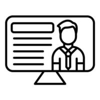 Online Lecture Line Icon vector