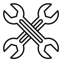 Cross Wrench Line Icon vector