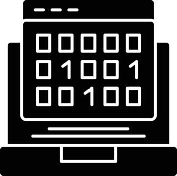 icono de glifo de código binario vector