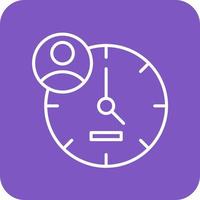 Time Management Line Round Corner Background Icons vector