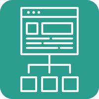 Website Structure Line Round Corner Background Icons vector