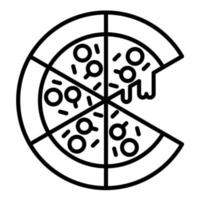 icono de línea de pizza vector